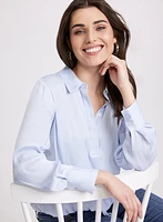 Blouse en satin à taille élastique