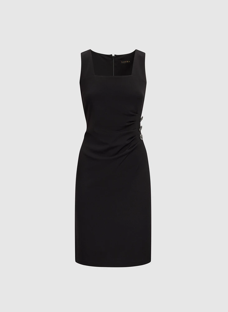 Jeweled Button Detail Dress