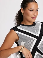 Drop Shoulder Geometric Print Top