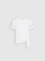 T-shirt brodé en coton extensible