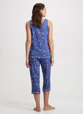 Ensemble pyjama à motif coeurs et fleurs