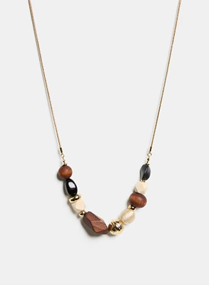 Collier à bois et à billes