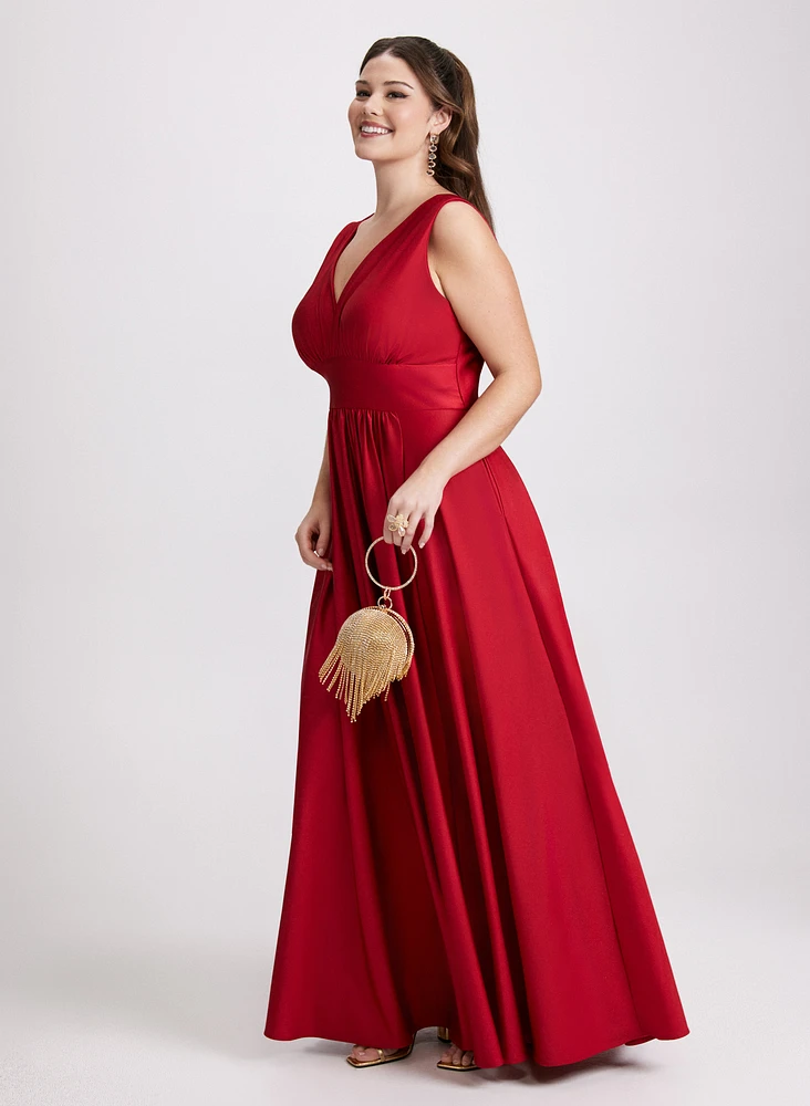Plunging Neckline Maxi Dress