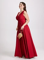 Plunging Neckline Maxi Dress