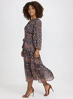 Paisley Belted Midi Dress