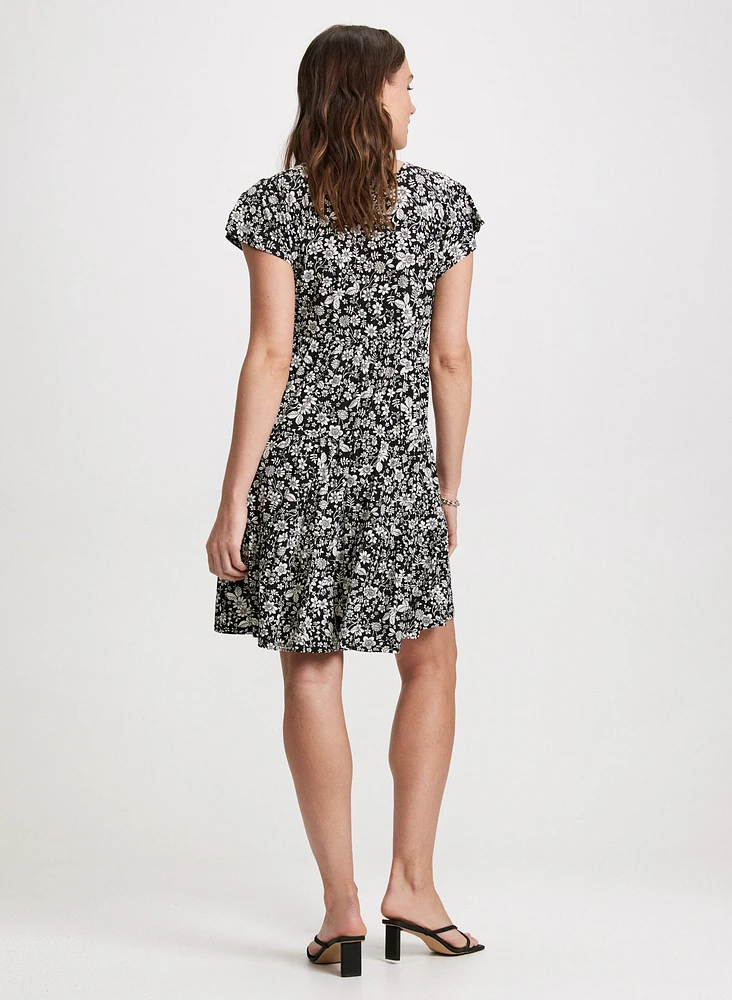 V-Neck Floral Dress