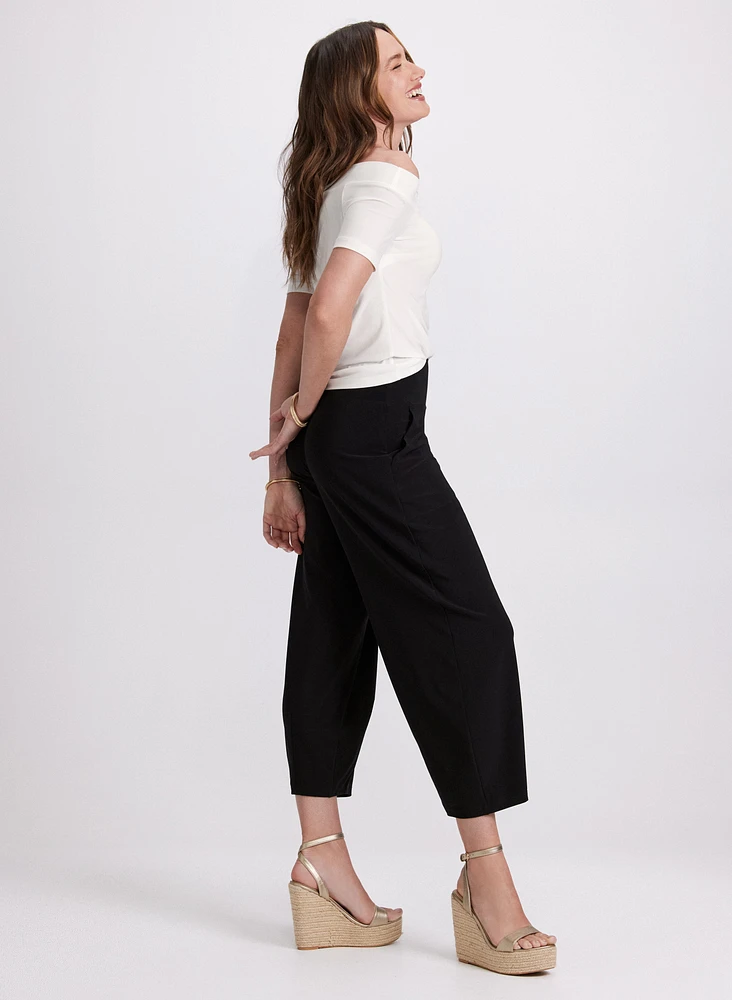 Pull-On Wide-Leg Capris