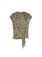 T-shirt à motif de feuilles