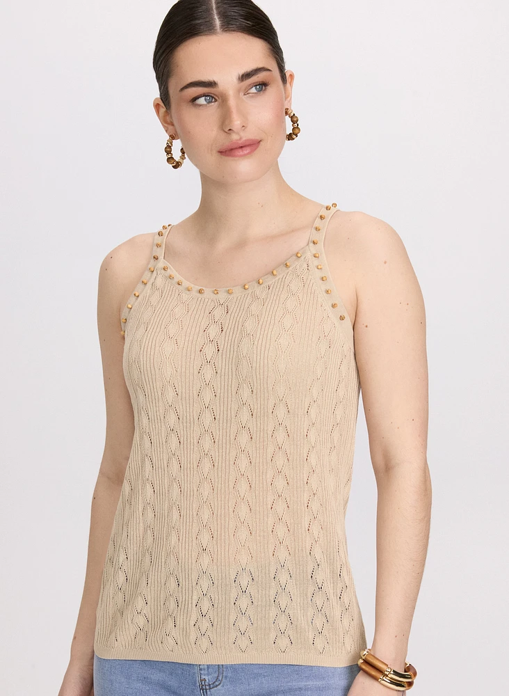 Beaded Sleeveless Sweater