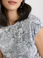 T-shirt chiné à motif paisley