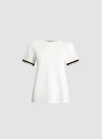 T-shirt à ourlets métalliques contrastants
