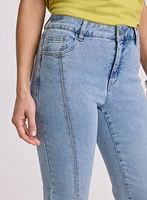 Stone Embellished Denim Capris