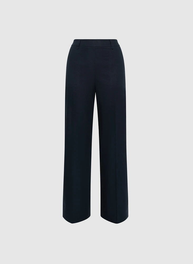 Pantalon Olivia large en mélange de lin