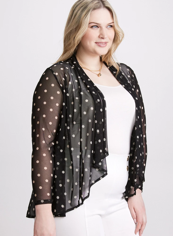 Sheer Polka Dot Cardigan