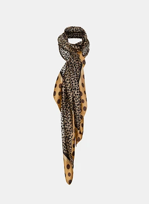 Mixed Leopard Print Scarf