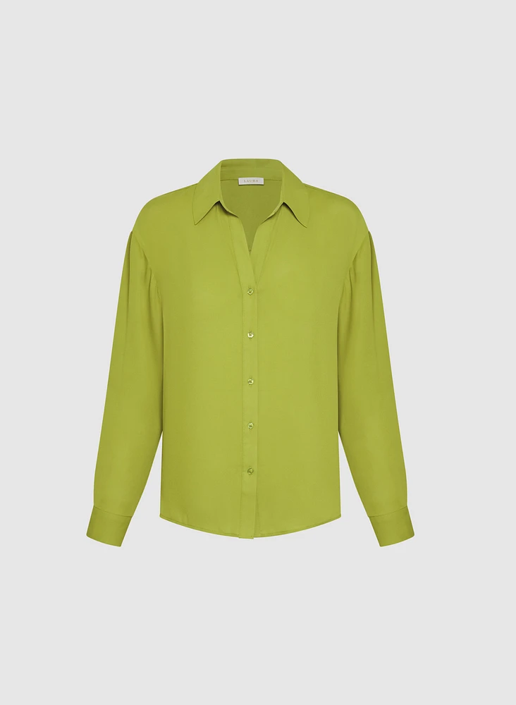 Blouse boutonnée en crêpe