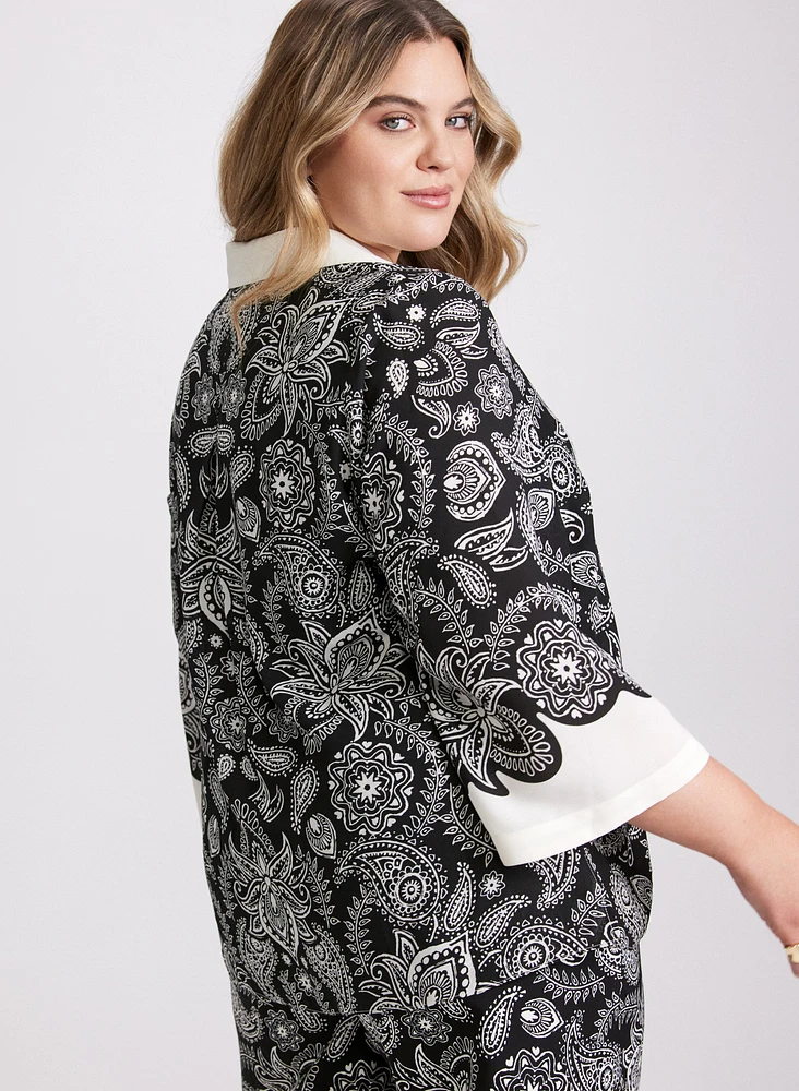 Paisley Placement Print Blouse