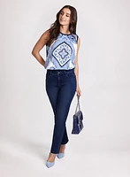 Embroidered Straight Leg Jeans