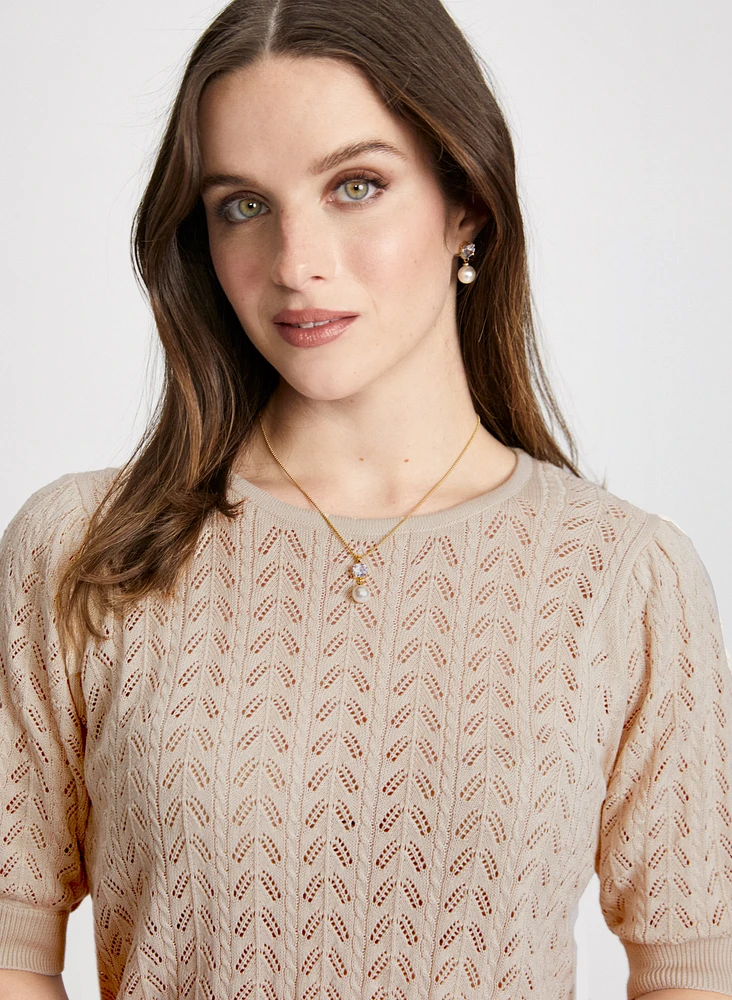 Pull ras-du-cou en tricot