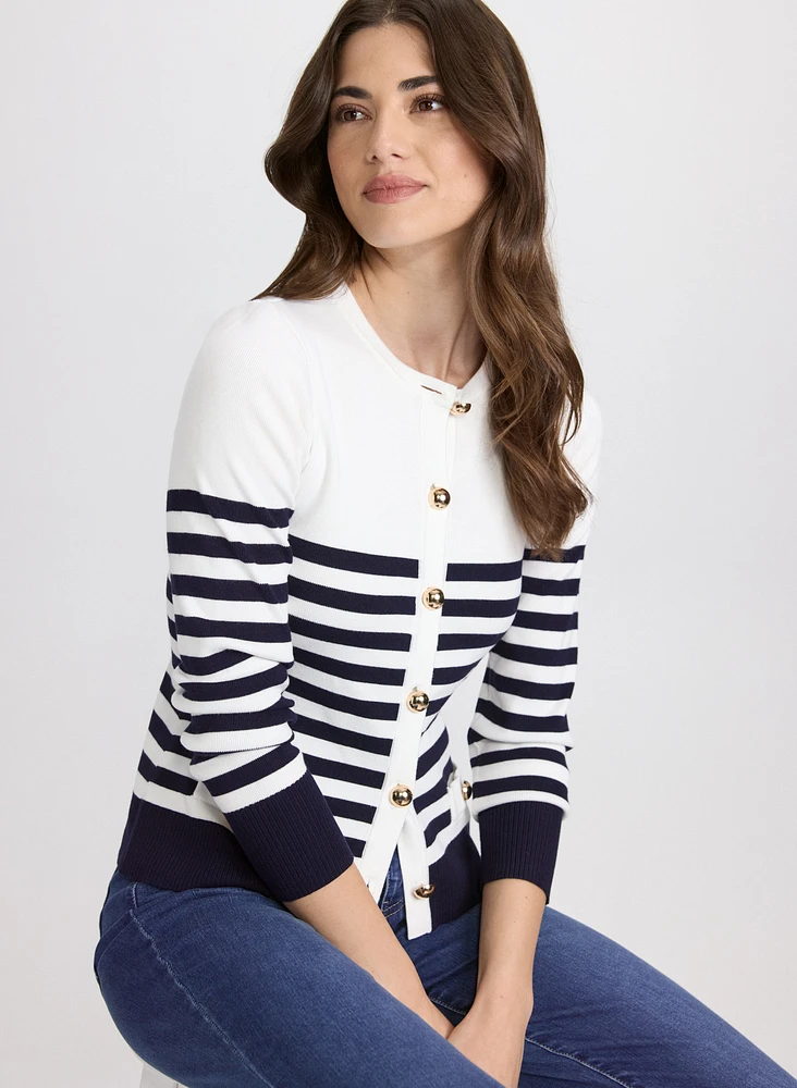 Stripe Knit Cardigan