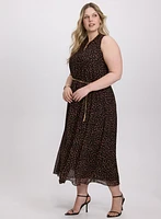 Robe à pois ceinture en chaine