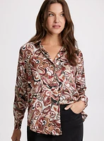 Blouse paisley à taille nouée