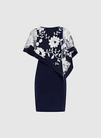 Floral Capelet Sheath Dress