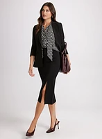 Notched Collar Blazer & Pencil Skirt