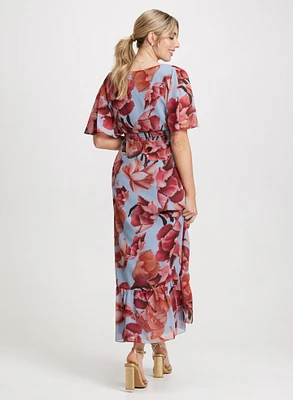 Floral Chiffon Maxi Dress