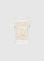 Foiled Floral Print T-Shirt