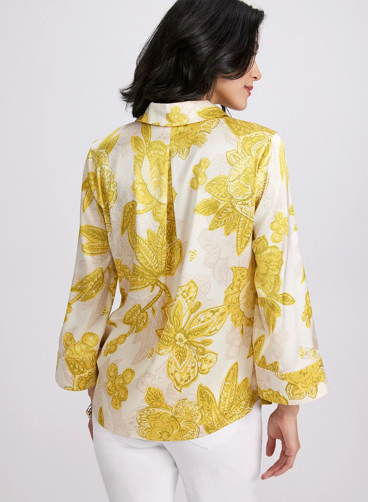 Satin Floral Blouse