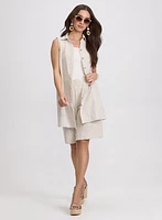 Blouse rayée en mélange de coton et lin