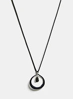 Cord Open Hoop Pendant Necklace