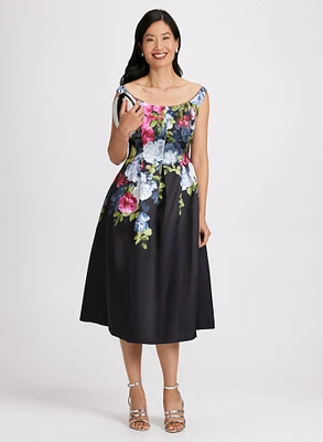 Floral Placement Print Dress