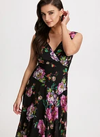 Robe asymétrique à motif floral