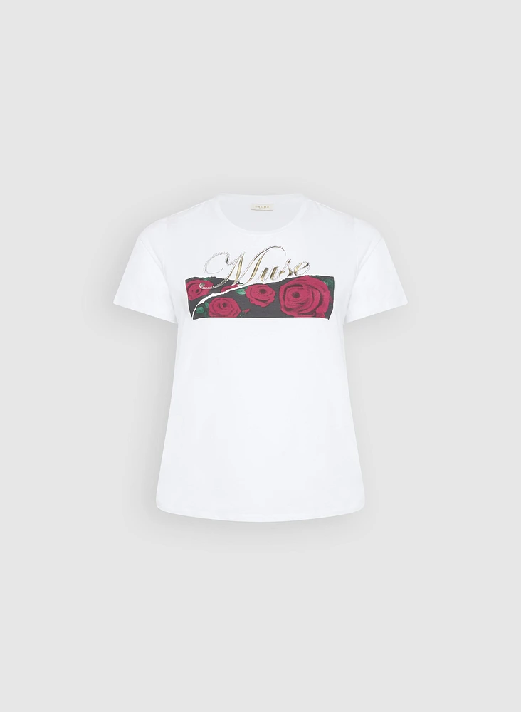 Rose Print T-Shirt
