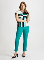 Geometric Top & Slim Leg Pants