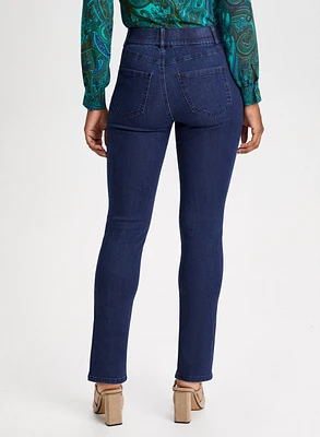 Pull-On Straight Leg Jeans