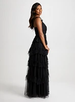 Ruffled Tulle Gown