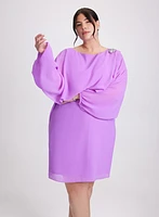 Robe à effet cape orné