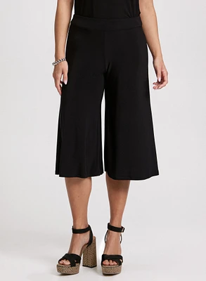 Pull-On Wide-leg Capris