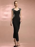Robe ajustée à pierres effet sablier
