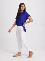 Pantalon Sofia à jambe étroite patte – court