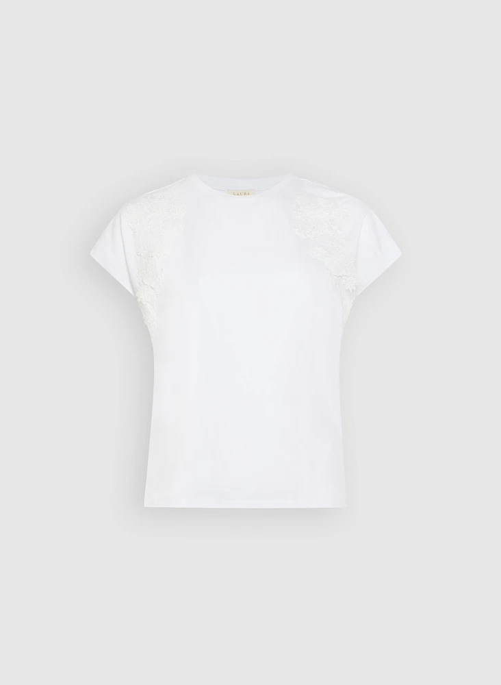 Floral Appliqué T-Shirt