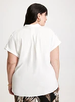 Blouse boutonnée à détail noué
