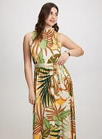 Robe maxi à motif tropical