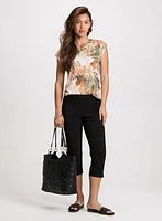 Leaf Print Tee & Bengaline Capris