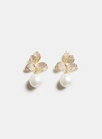 Floral Pearl Drop Earrings