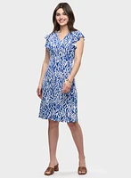 Printed V-Neck Jersey Dress