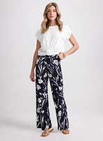 Wide-Leg Floral Pants